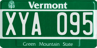 VT license plate XYA095