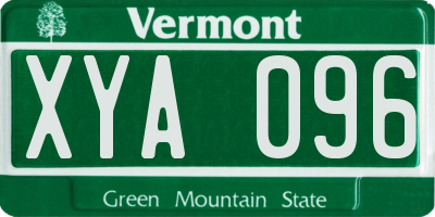 VT license plate XYA096