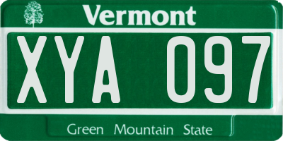 VT license plate XYA097
