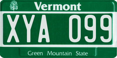 VT license plate XYA099