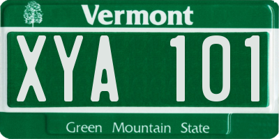 VT license plate XYA101