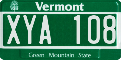 VT license plate XYA108