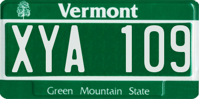 VT license plate XYA109