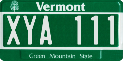 VT license plate XYA111