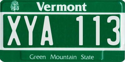 VT license plate XYA113