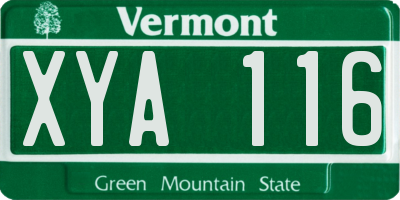 VT license plate XYA116
