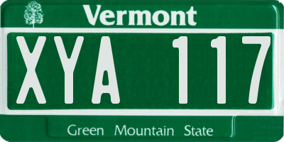 VT license plate XYA117
