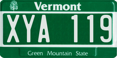 VT license plate XYA119