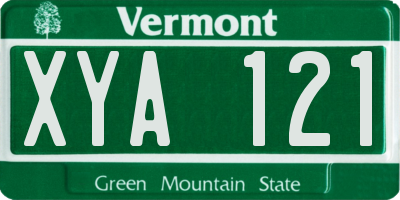 VT license plate XYA121