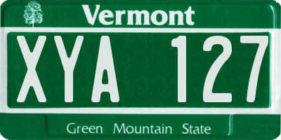 VT license plate XYA127
