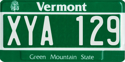 VT license plate XYA129