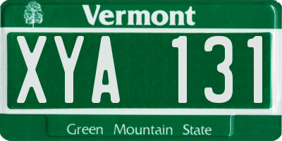 VT license plate XYA131