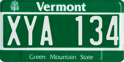 VT license plate XYA134