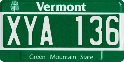 VT license plate XYA136