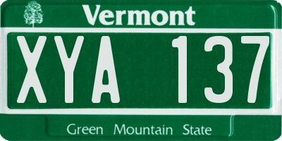 VT license plate XYA137