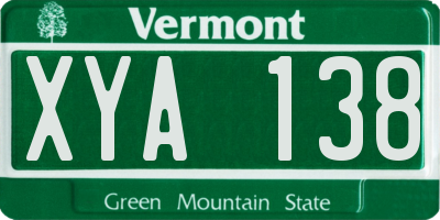 VT license plate XYA138