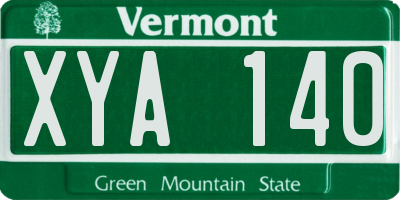 VT license plate XYA140