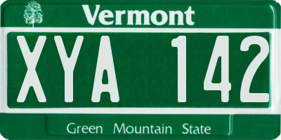 VT license plate XYA142