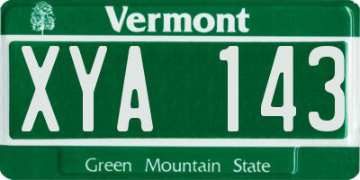 VT license plate XYA143