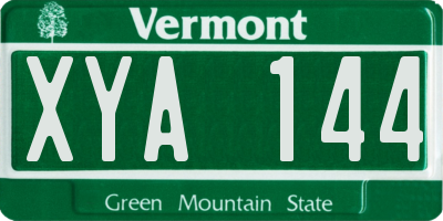 VT license plate XYA144