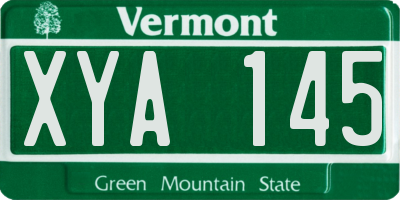 VT license plate XYA145