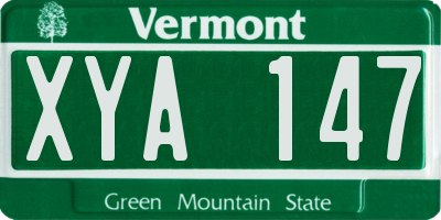 VT license plate XYA147