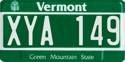 VT license plate XYA149
