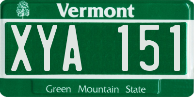 VT license plate XYA151