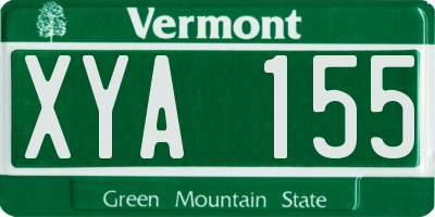 VT license plate XYA155