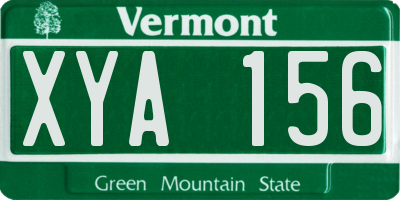 VT license plate XYA156