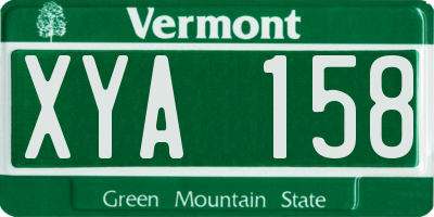 VT license plate XYA158