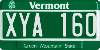 VT license plate XYA160
