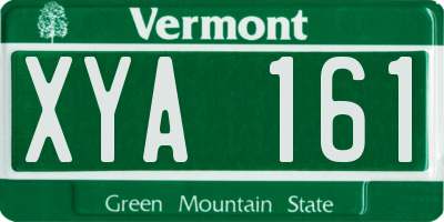 VT license plate XYA161