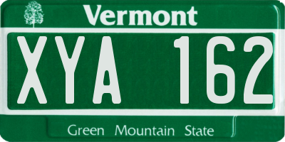 VT license plate XYA162