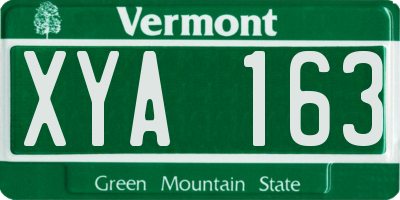 VT license plate XYA163