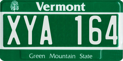 VT license plate XYA164