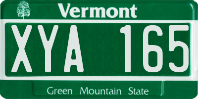 VT license plate XYA165