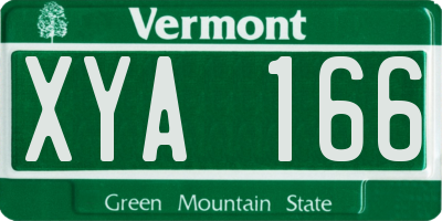 VT license plate XYA166