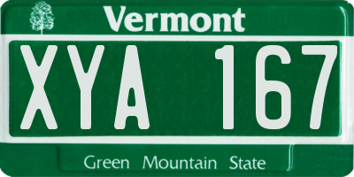 VT license plate XYA167