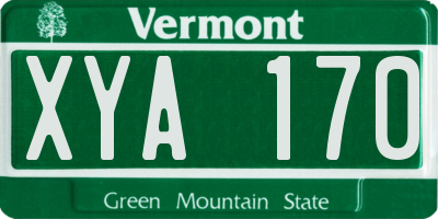 VT license plate XYA170
