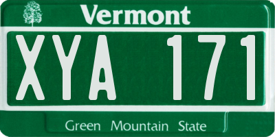 VT license plate XYA171