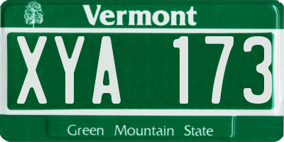 VT license plate XYA173