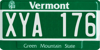 VT license plate XYA176