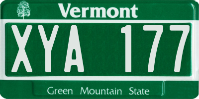 VT license plate XYA177