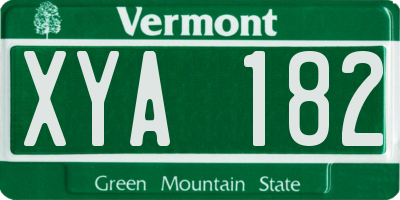 VT license plate XYA182