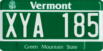 VT license plate XYA185