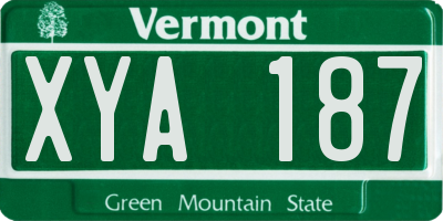 VT license plate XYA187