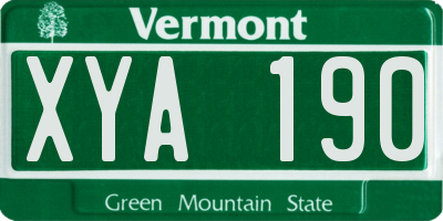 VT license plate XYA190