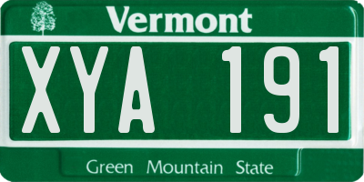 VT license plate XYA191