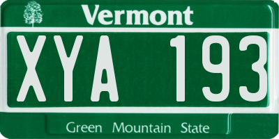 VT license plate XYA193